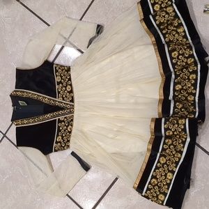 Afghan Kuchi Girls Dress Black and Gold Velvet Embroidery kochi dress